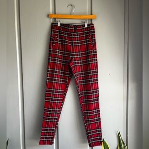💚2/$50 NWOT Zara Red Plaid Leggings
